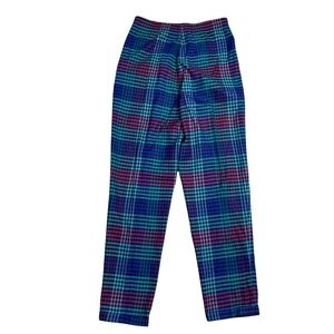 Vintage Plaid Pants Pleated Front Cuffs size 10